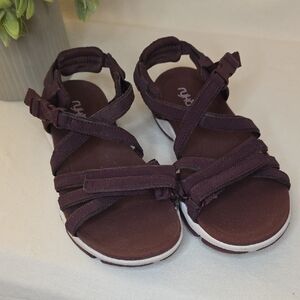 Ryka Dark Purple Adjustable Strappy Sandals For Outdoor Adventures And Comfort